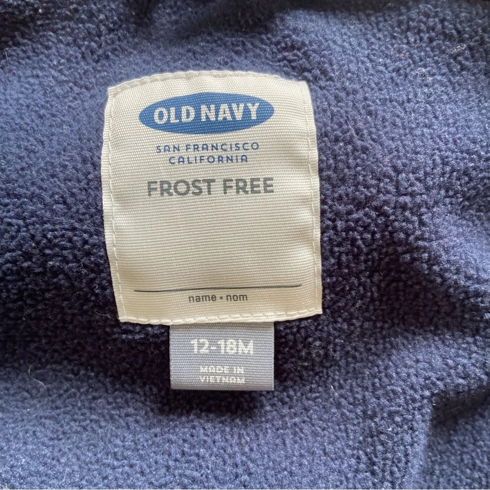 Old Navy Toddler Frost Free Puffy Vest Navy Blue 12-18m